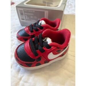 Nike Force 1 Crib SE Ladybug University Red Black White Size 2
